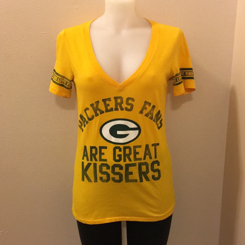 PINK Packers V-neck Tee